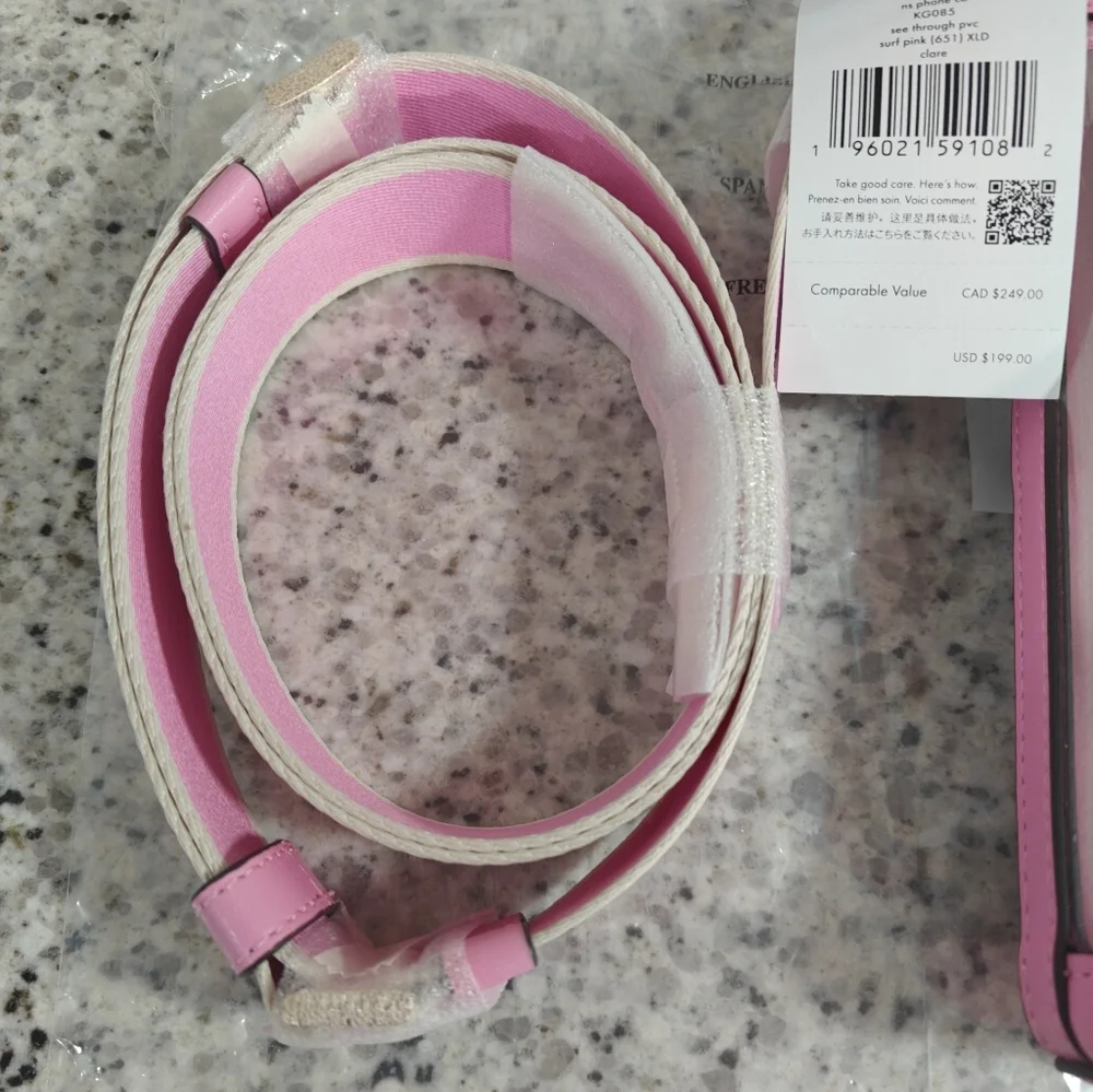 kate spade Clear Crossbody with Pink Trim